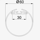 2.5 meter 98.4" LED Suspended Tube Light LED Aluminum Channel Diameter 60mm suit 30mm Flexible LED Strips